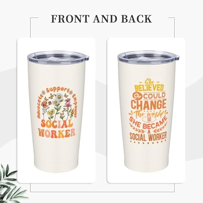 Social Worker Gifts for Women, Social Worker Tumbler 20oz Stainless Steel Insulated Coffee Travel Mug Cup, Social Workers Week Gifts, Social Workers Appreciation Graduation Gift For Women