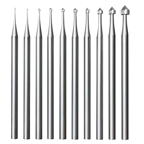 berjalan 10 Pieces Jewelry Setting Cutters - 3/32 Inch Shank Stone Setting Cutter Cylinder - Cone Shaped Lapidary Tools