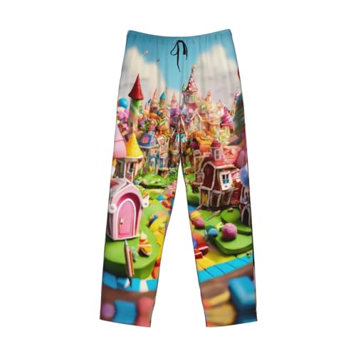 Candy Land Print Men Relaxation Pajama Pants Soft Lightweight Lounge Bottoms With Drawstring Pants4