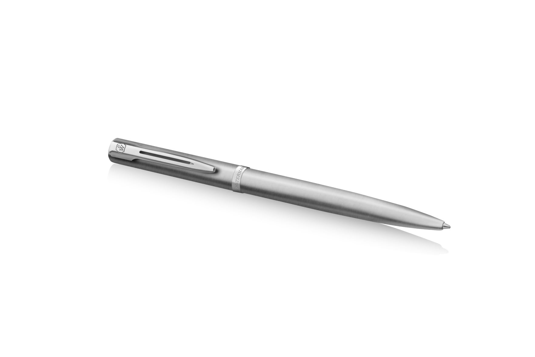 Waterman Impression Kugelschreiber & Füllfederhalter Set mit Gravur – Personalisierter Premium-Füller – Elegantes Schreibset für Männer & Frauen – Blaue Tinte (Stainless Steel CT)