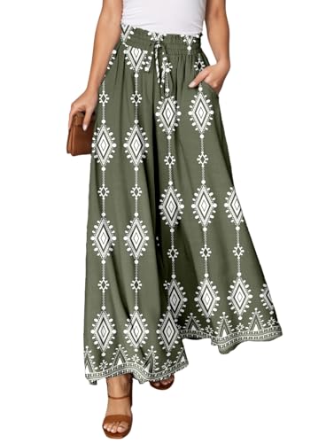 Image of Dokotoo Wide Leg Pants for Women Casual Elastic Waist Drawstring Pants | Lounge Pants Women, Early Fall Fashion, High Waisted, Solid Color, Fashion Business Casual Outfits, Jogging Jogger Pockets