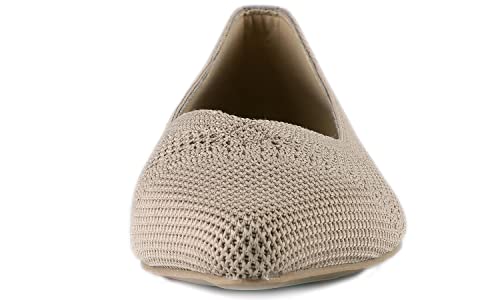 Image of FEVERSOLE Women's Woven Pointy Fashion Cutouts Breathable Knit Flat Shoes