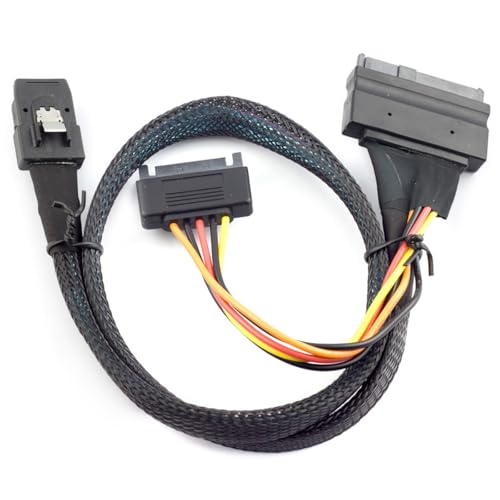 Cable Mini SAS SFF-8087 a SFF-8639 con energía SATA 15Pin 0.5m miniatura 2