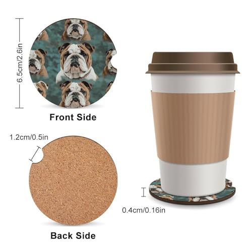 Portavasos para Carro 2PCS Bulldog Inglés Antideslizante miniatura 2