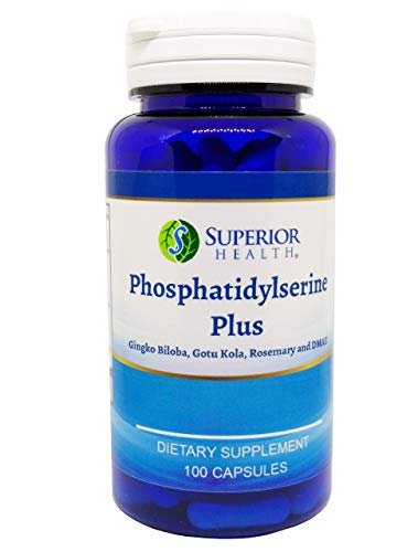 S Superior Health Phosphatidylserine Complex 100 Capsules, with DMAE, Ginkgo Biloba, Gotu Kola