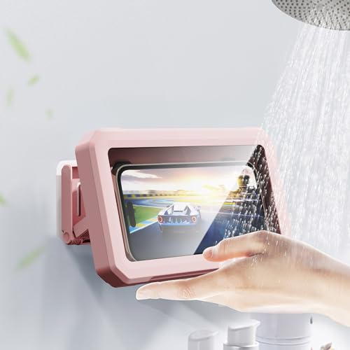 Soporte para teléfono de baño PZOZ impermeable con rotación de 360° y protector PET