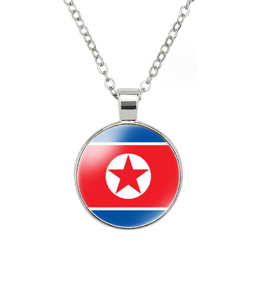 EnigmaGlowWorld Most Countries Flag Zinc Alloy Necklace Pendant Necklace for Men Women