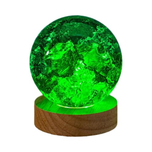 Lampada a 7 nuclei di memoria, sfera di memoria con sfere incrinate di ghiaccio, luce notturna in cristallo 3D, luci decorative per lampada da 40 mm, USB Sleep Healin