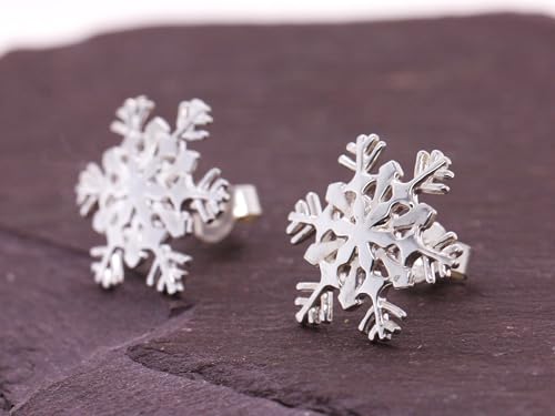 Boucles d'oreilles flocon argent sterling BJC anti-allergie avec tige