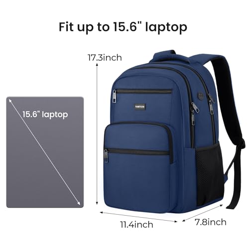 Image of YAMTION Laptop Backpack for Men, Black Backpack, School Backpack for Boys and Girls, Bookbag, Work Backpack (Blue, 15.6 inch)