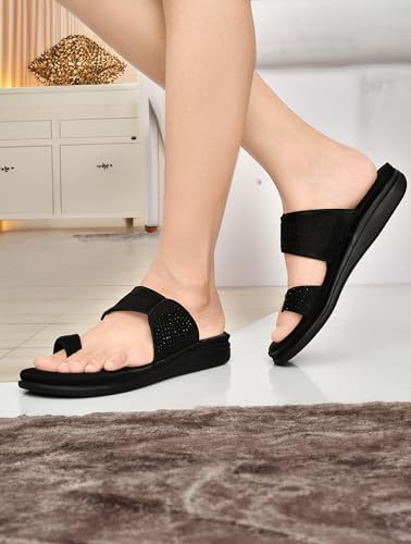 Image of HEALTH FIT EXTRA SOFT Women's Comfortable Memory Foam Doctor Slippers /Flip-Flops|Fashionable Casual & Stylish|Lightweight & Breathable|Outdoor Synthetic Casual Chappals Sandals Ladies & Girls HF24
