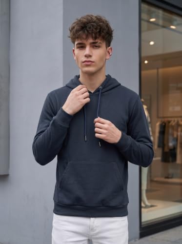 Image of HOODMASTER Unisex Fleece Hoodie Sweatshirt with Pockets Full Sleeves Regular Fit Solid Pattern Hooded Neck and Standard Length | Hoodies for Men & Women