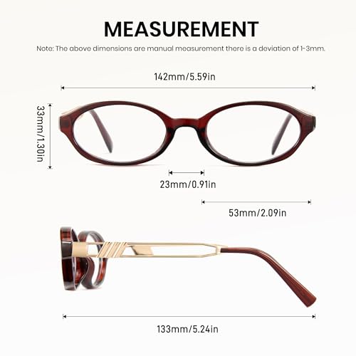 Image of Cyxus Oval Blue Light Glasses for Women Fashion UV Blocking Computer Glasses 8242
