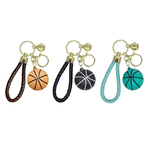 FJYXCHENXM Pacote com 3 chaveiros de basquete requintados chaveiros de bola esportiva cord&atilde;o de...