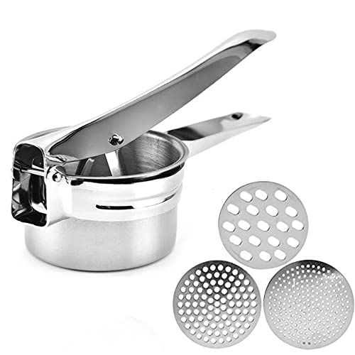 Stainless Steel Potato Masher and Ricer Kitchen Tool for Mashed Potatoes Fruit Masher and Baby Food Press