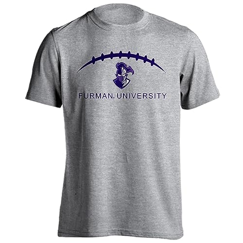 Furman Paladins Football Laces Out Short Sleeve Athletic Heather Large T-Shirt