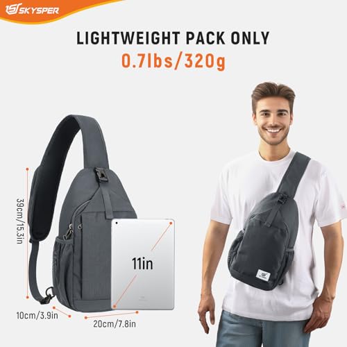 Image of SKYSPER Sling Bag RFID Cross Body Bag Recycled Crossbody Backpack Travel Daypack