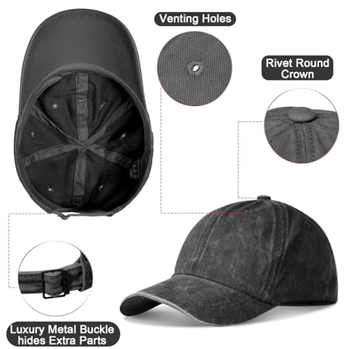 Image of Geyoga 7 Pieces Unisex Vintage Washed Distressed Baseball Hat Baseball Cap for Dad Twill Adjustable Hat