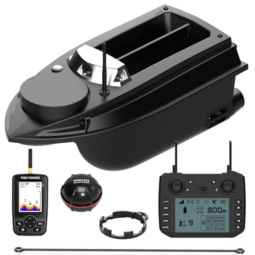Lopolltty V030 RC Bait Boat, 12V 2.4G High-Speed Bait Boat