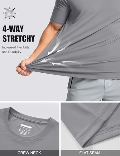 Image of MAGCOMSEN Men's Short Sleeve T-Shirt Quick Dry UPF 50+ Athletic Running Workout Fishing Top Tee Performance Shirts