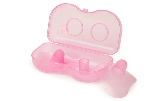 Protectores de pezón rosa para lactancia, paquete de dos con estuche de silicona ultrafina de 0.78 pulgadas, suave y flexible para la madre que
