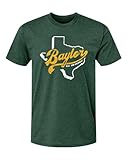 Baylor University Apparel BU Waco Texas Shirt Outline Super Soft Heather Forest Green Sic 'Em Bears Comfy Tee T Shirt for Men and Women (Large)