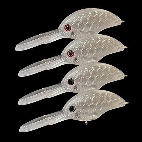 Skipaelf Lure Blanks Unpainted Fishing Lures,22Pcs Crankbait Blanks With 3D Fishing Eyes,Blank Hard Topwater Lures For Bass Trout Catfish Drum Saltwater Freshwater 3.44In 0.35Oz #TOP4