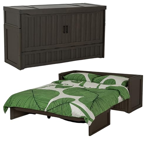 NIGHT & DAY Furniture Murphy Cube Cabinet Bed (Fluted Stonewash)