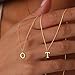 Foxgirl Gold Initial Necklaces for Women, Dainty Gold Letter Necklace Tiny A-Z Pendant Choker Necklace Trendy Cute Personalized Monogram Name Necklace Gold Jewelry Necklace for Women Gift