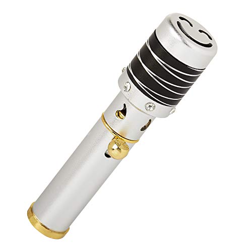 UltraByEasyPeasyStore Rayé Argent et Noir Encensoir à Main Bâtonnets ou Cônes Brasier Diffuseur Bakhoor Bakhur Oudh Brûleur Cristal Stylo Butane Jet de Flamme de Bois