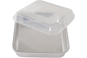 Nordic Ware Natural Aluminum Commercial Square Cake Pan with Lid