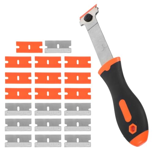 NUOBESTY Multiusos Rascador de Cocina con Mango Ergonómico para Limpieza de Vitrocerámica Azulejos y Pintura Cuchillas Plásticas y Metálicas Resistentes para Hogar