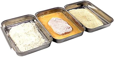 3-teilige Panierschalen Aus Edelstahl - GN 1/3 Behälter Für Professionelles Panieren