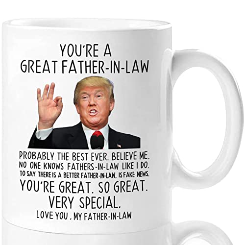 Aurahouse You're A Great Father in Law 11 Oz Coffee Mug, Funny Gifts for Father-in-law Birthday, Fathers Day Present Christmas Gifts Coffee Cup (White)