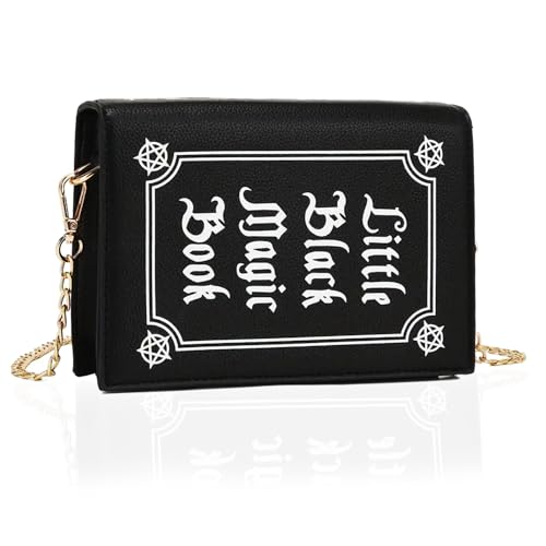 Small Crossbody Bags Purse for Women Magic Book Cell Phone PU Leather Shoulder Handbag with Chain Shoulder Strap