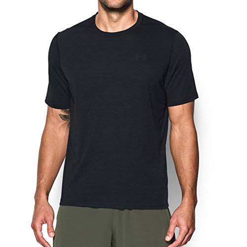 Under Armour Mens Under Armour Men's Threadborne Siro Striped T-Shirt, Black /Black, Medium