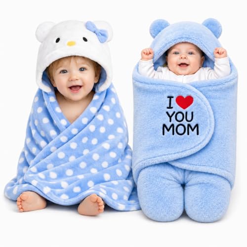 Image of BRANDONN Baby Blanket Newborn Combo Gift Pack of Swaddle Wrapper, 0-9 Months, Length 68 cm x Width 68 cm, Pack of 2 Pcs.