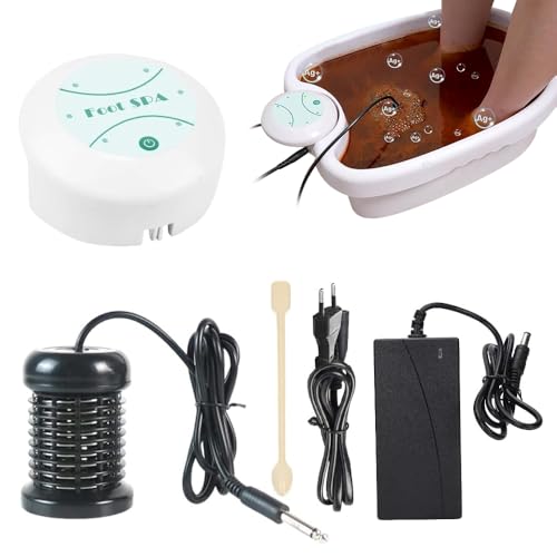 XUXLEKK Baño de Pies Iónico, Máquina de Desintoxicación, Alivia La Fatiga, Spa Iónico, Apto para Uso Doméstico y En Pediluvios, Máquina de limpieza de spa para pies portátil(Sin Lavabo)