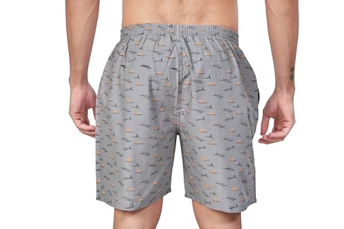 Image of Nermosa Pure Cotton Comfortable & Breathable Printed Regular Shorts /Boxer for Men, Pack of 3
