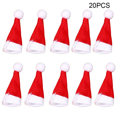Lanceasy 20 Piezas Piruleta Gorro de Navidad Pequeño Mini Candy Papá Noel...