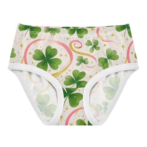 Wusikd Green Clover Leaves Girls' Underwear Cotton Yellow Girls Briefs Soft Toddler Underwear 2T
