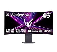 LG Ultragear™ 45GX950A 45-inch OLED Dual-Mode 5K2K (5120x2160) Gaming Monitor 800R Curved (WUHD 165Hz WFHD 330Hz) 0.03ms Di…