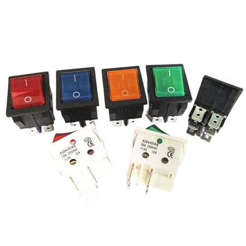 Interrupteur de puissance type navire KCD4 4 broches 30A avec LED rouge - 2