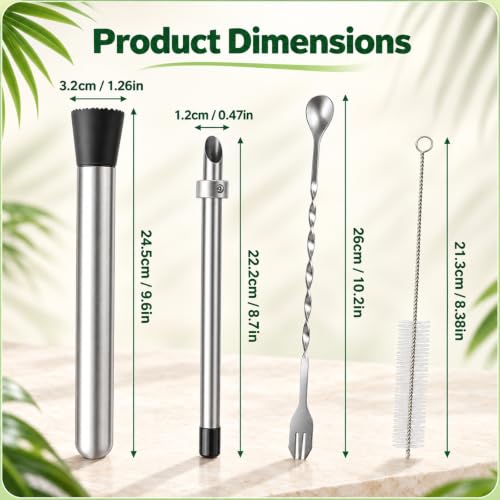 4-Piece Straw Puncher and Muddler Set for Lemonade Plastic Cup Lids - Image 2