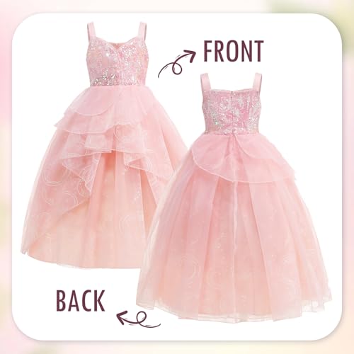 Disfraz completo Glinda para niñas color rosa miniatura 2