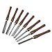 Faithfull HSS Turning Chisel Set of 8 in Wooden Presentation Box Suitable for Hard and Soft Woods, Walnut