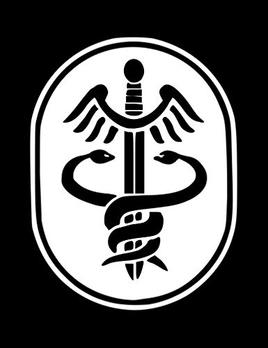 2 Pack - US Army Medical Command Decal Vinyl Sticker Graphics for Car Truck SUV Van Wall Window Laptop | 4.1 Inch Width X 5.5 Inch Height | White HGC0045
