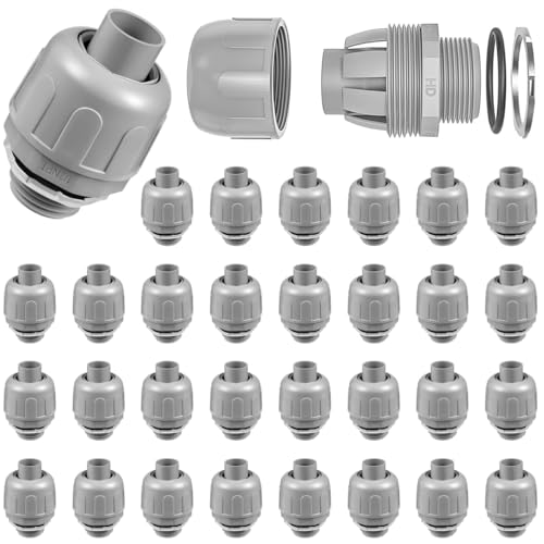 32-Pack 1/2 NPT Liquid Tight Connector Conduit Fitting UL PVC Straight
