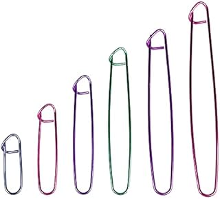 6 Pieces Stitch Holder Set Crochet Hooks 6 Size Assorted Color Crochet Knitting Needles Aluminum Safety Pins Knitting Needles for DIY Craft Sewing Tool