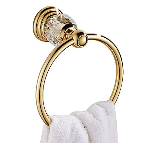 Wincase Gold Bathroom Accessories, Adjustable Crystal Towel Bar Set, Golden Hardware Set Hand Towel Ring Racks Paper Holder Hook Wall Mounted #TOP1